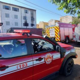 Incêndio em prédio da CDHU mobiliza Bombeiros na zona sul de Marília