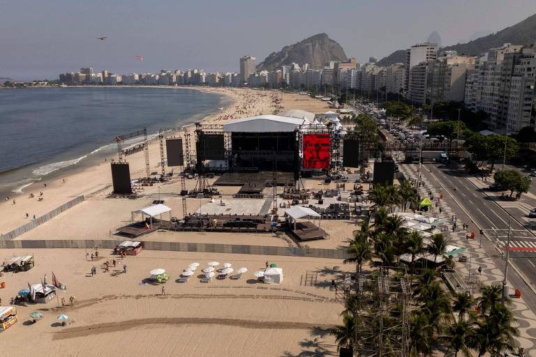 Show de Madonna será sob calor de 30°C na praia de Copacabana na noite de sábado