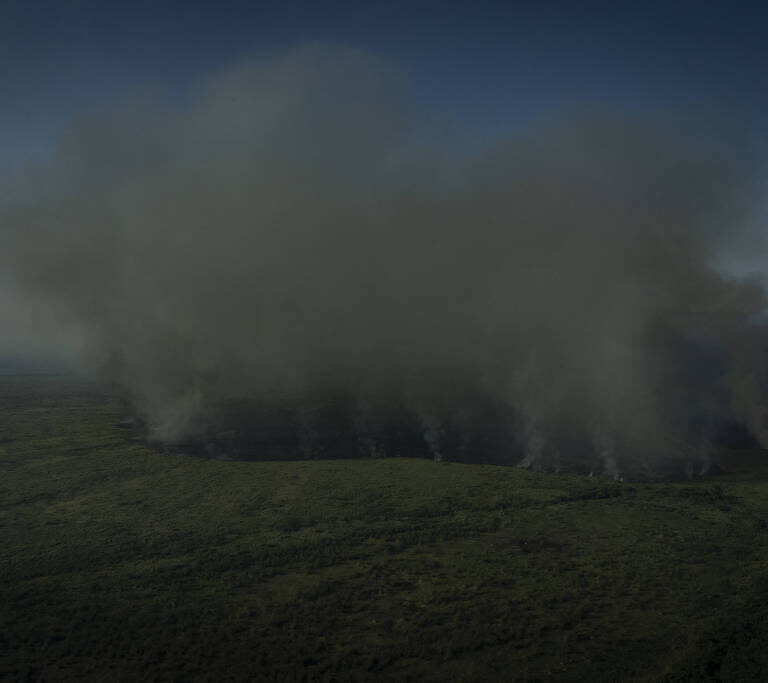 Brigadistas se deslocam durante 7 horas para combater fogo em áreas isoladas do pantanal