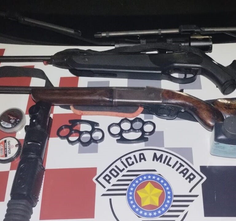 Polícia prende homem ‘aficionado’ por armas e salva mulher da violência em Echaporã