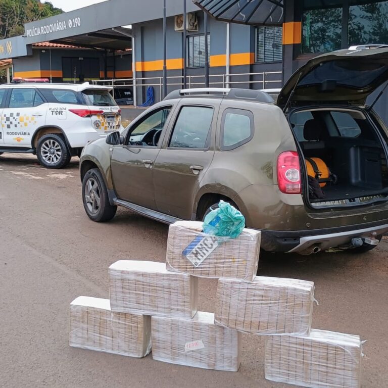 Casal é preso por tráfico com mais 110 quilos de maconha em porta-malas de veículo