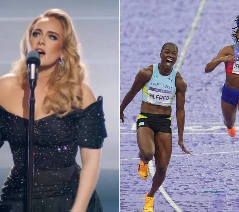 Adele interrompe show para assistir final olímpica de atletismo