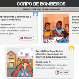 Corpo de Bombeiros lança cursos gratuitos sobre bullying e saúde mental