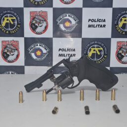 Durante apuração de homicídio, arma de fogo com numeração raspada é apreendida