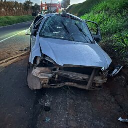 Acidente com sete pessoas em um Celta deixa feridos na Transbrasiliana