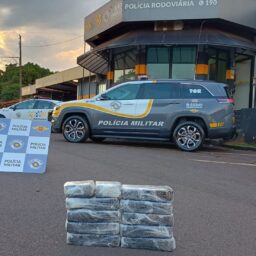 PM Rodoviária apreende mais de 10 quilos de pasta base de cocaína e prende motorista