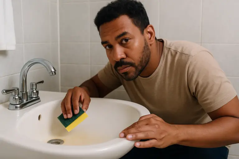 Como tirar o amarelado da pia do banheiro com uma mistura caseira caseira