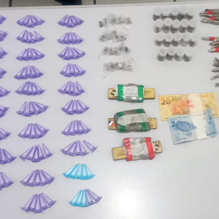 Homem tenta furtar churrasqueiro, é contido e acaba preso por tráfico