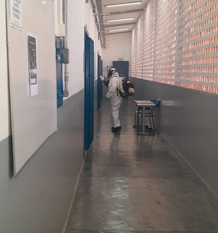 Saúde realiza nebulização costal em três escolas da rede estadual