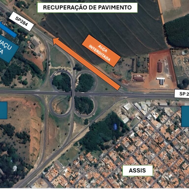 Alça de acesso à SP-284 será interditada para obras nesta segunda-feira em Assis