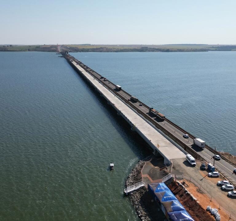 Obra da maior ponte do Estado de São Paulo avança e chega a 60%