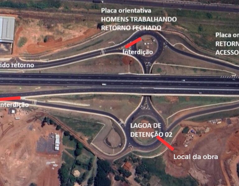 Retorno da SP-294 será interditado em Padre Nóbrega para obras de drenagem