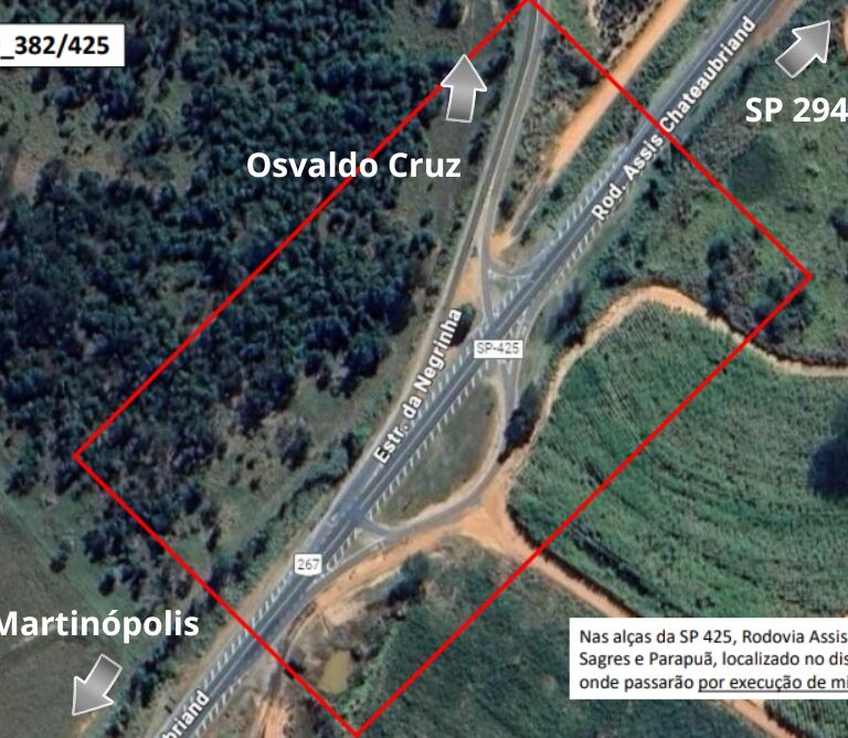 Interdição na SP-425 altera acesso a Osvaldo Cruz durante obras de manutenção