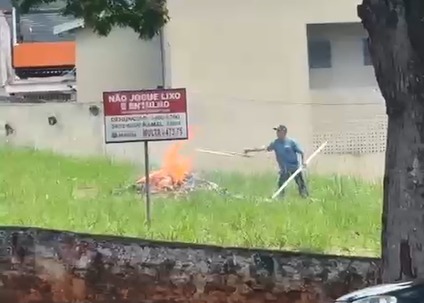 Vizinhos denunciam crime ambiental em plena avenida Rio Branco em Marília