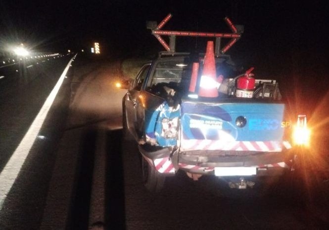 Veículo de inspeção de tráfego é atingida na traseira por caminhão na região