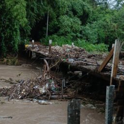 Ponte danificada por chuvas isola acesso a Dirceu e afeta rotina de moradores