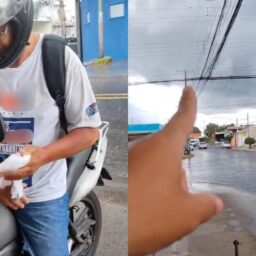 Fio solto derruba e deixa motociclista ferido; situação causa revolta na zona norte