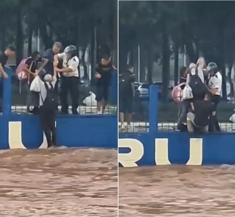 Idoso é salvo de forte enxurrada por ‘corrente de solidariedade’ em Bauru