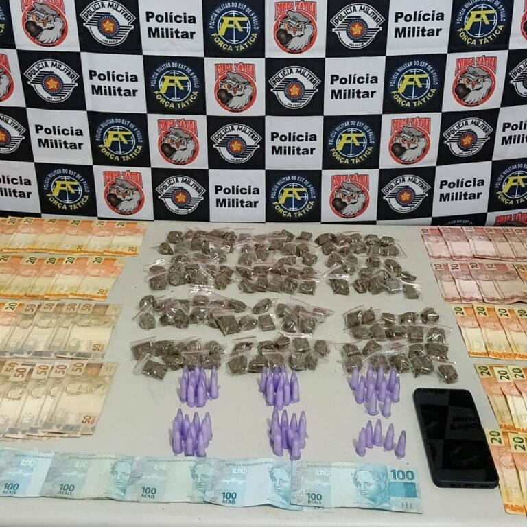 Tática prende homem por tráfico com mais de 180 porções de drogas na Vila Barros