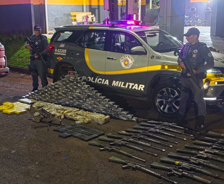 PM Rodoviária apreende drogas e 18 fuzis; crime organizado terá apuração da PF de Marília