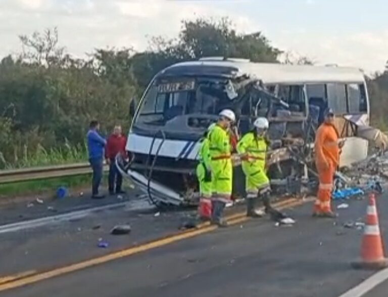 Acidente entre caminhão e ônibus interdita a BR-153 em Guaimbê