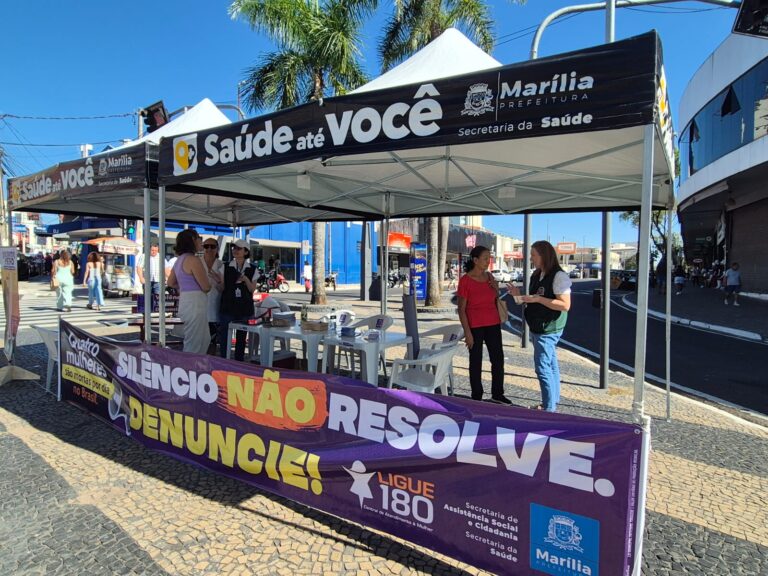 Saúde promove ação contra violência às mulheres na região central de Marília